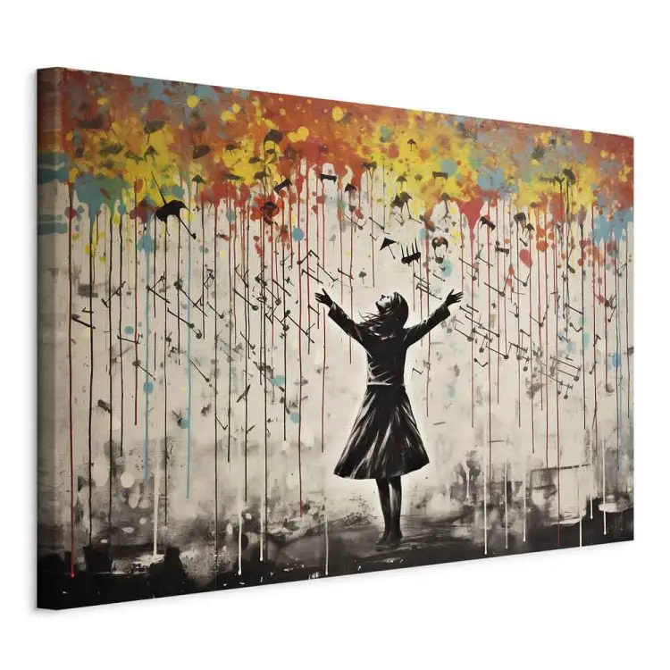 Rain song - graffiti colorati ispirati a Banksy