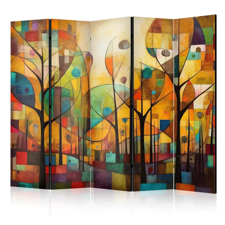 Foresta colorata II - composizione geometrica ispirata a Klimt