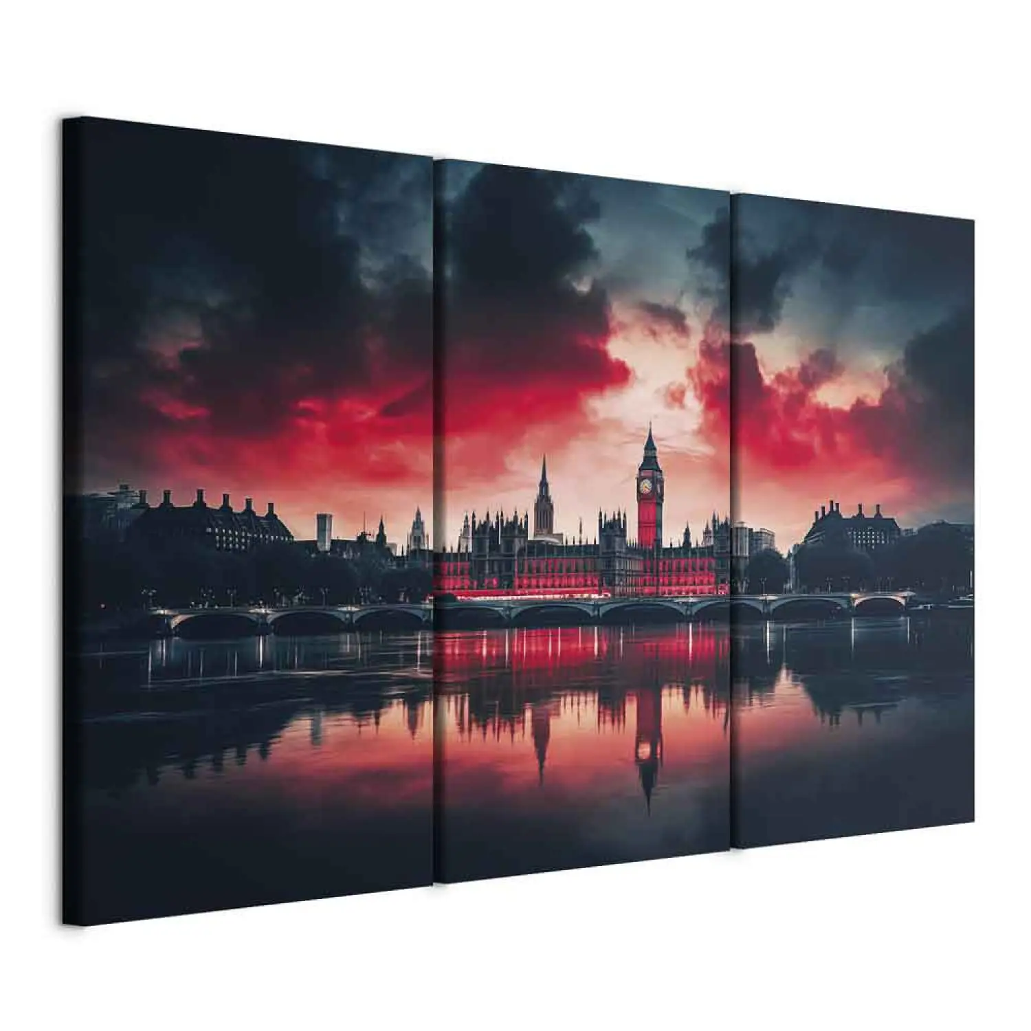 Syntego Kit Pittura Con Numeri Per Adulti - Big Ben Londra, Paesaggio Su Tela 50x40 Cm, Colori Acrilici, Pennelli, Ganci E Viti Inclusi