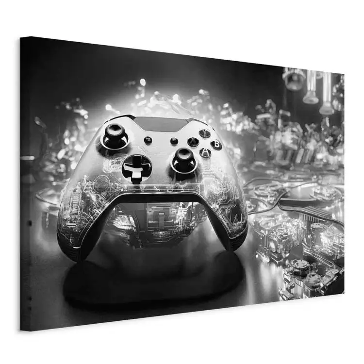 Tecnologia di gioco - pad di gioco su sfondo bianco e nero