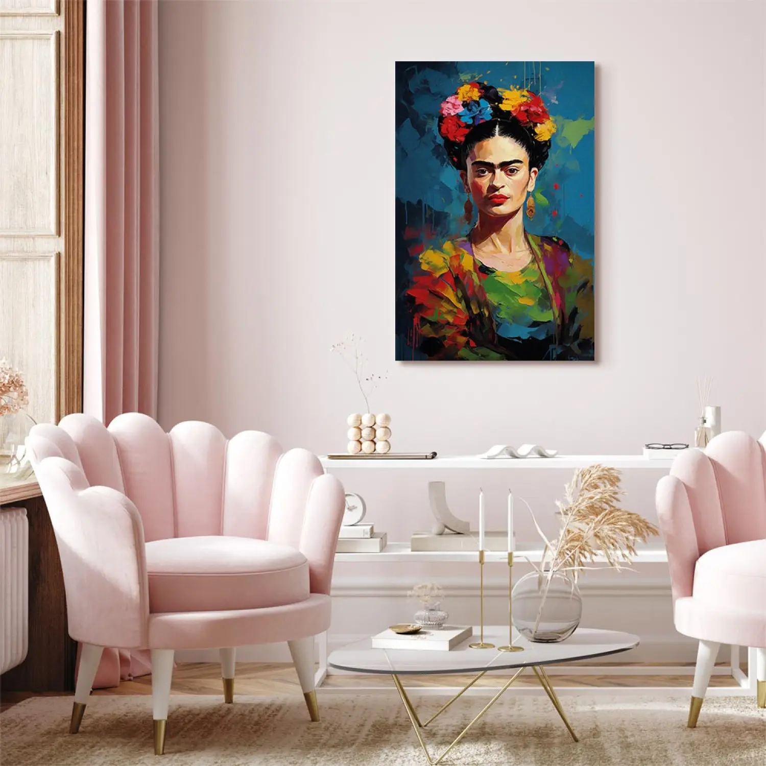 Kela Frida, Asciugamano con Spessore Motivo Quadrato, Cotone, 50 x 70 cm, Colore: Rosso/Blu/Beige