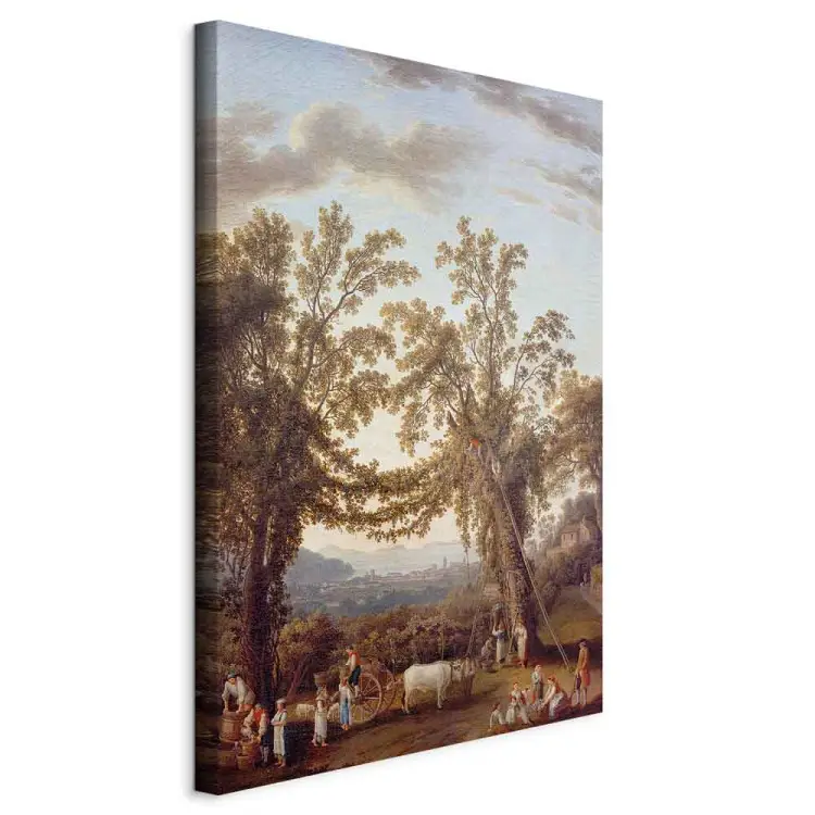 Quadro Su Tela Islandburner - Vigneto Con Carrozza Vintage - 170x80cm 5 Pannelli - Made In Germany