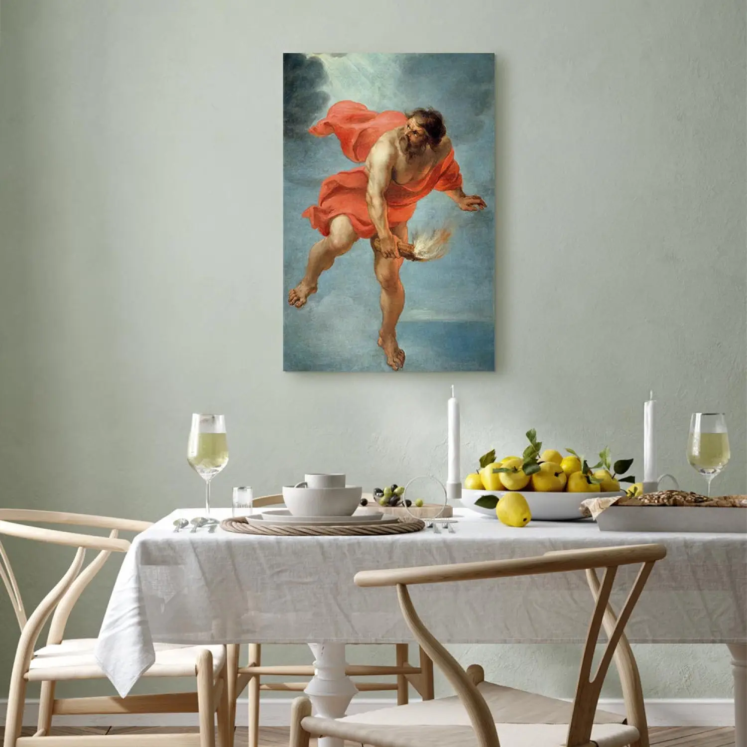 Stampa Fine Art Su Tela 'Prometeo Legato' Di Paul Rubens, Edizione Giclée 36 Pollici