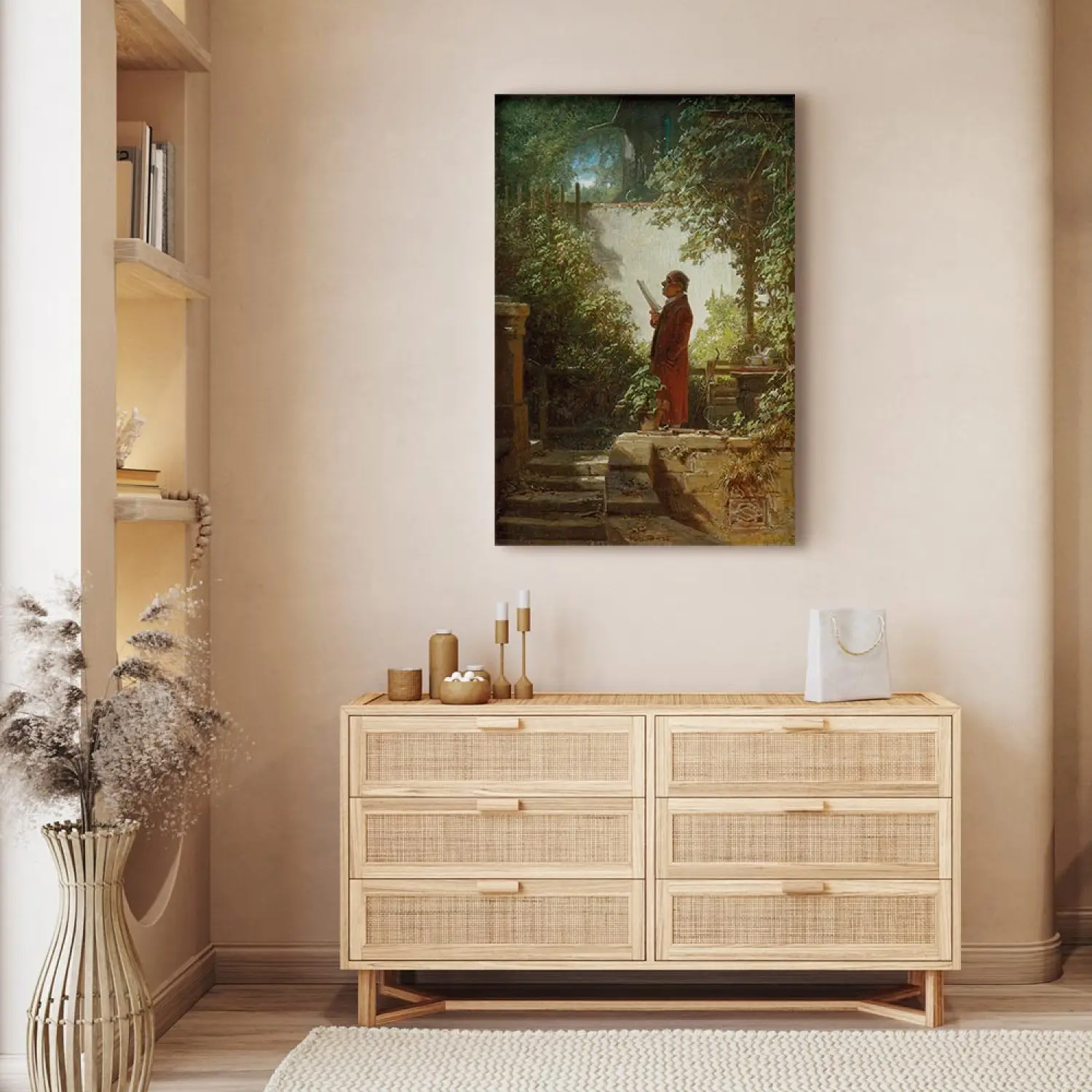 Caspar uomini e la luna design quadro stampa tela dipinto telaio arredo