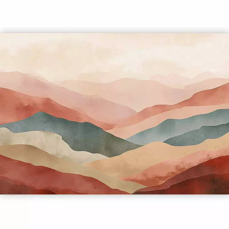 Paesaggio montuoso - composizione semplice in stile terracotta