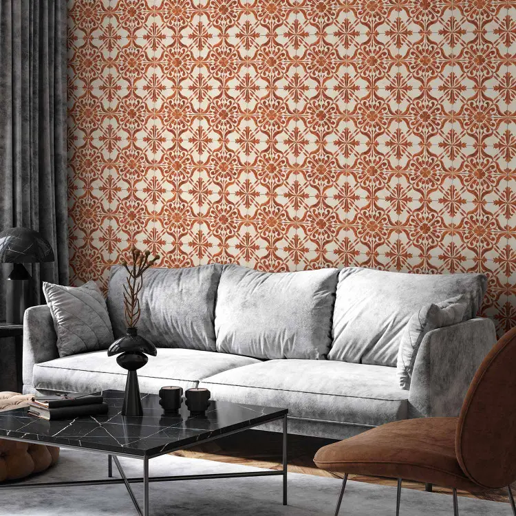 Motivo in terracotta - composizione con ornamenti su piastrelle