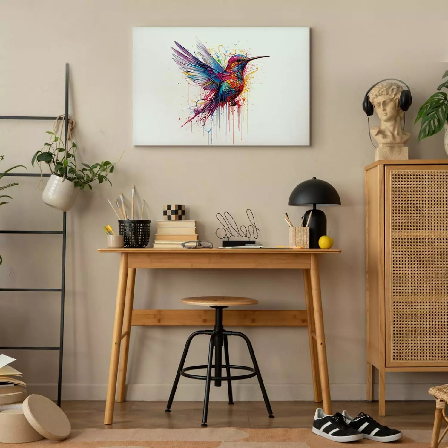 SCULTURA ARTE DA Parete In Metallo Colibr&igrave; Stravagante Per Arredamento Interno/ EUR 7,54