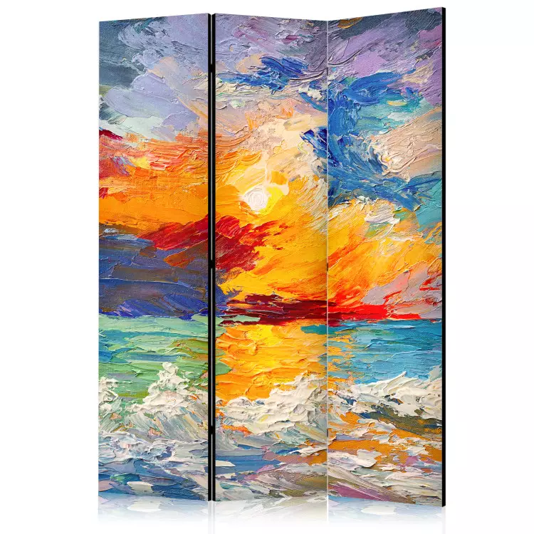 Paesaggio colorato - tramonto sul mare in colori vivaci