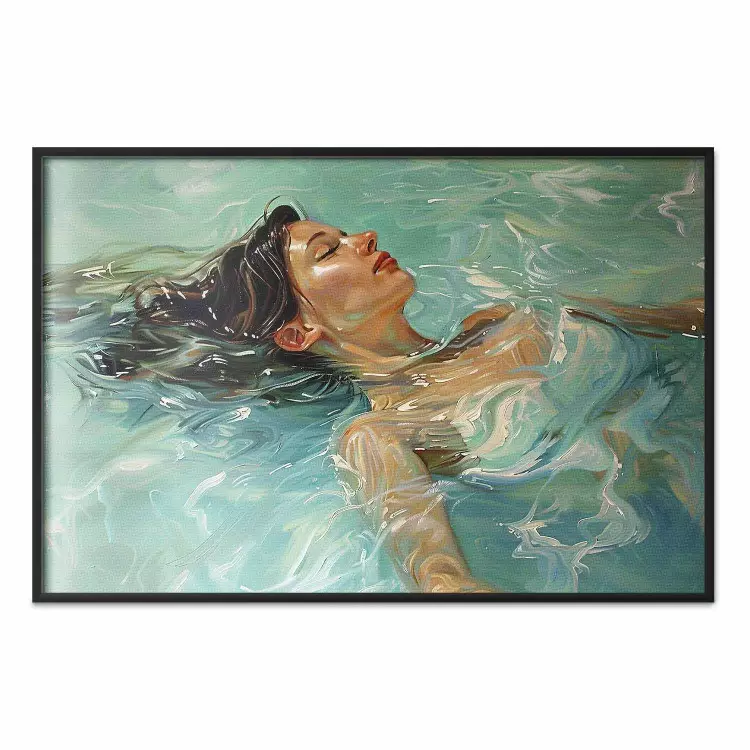 Tranquillità rilassata - una donna immersa nell'acqua sotto il sole