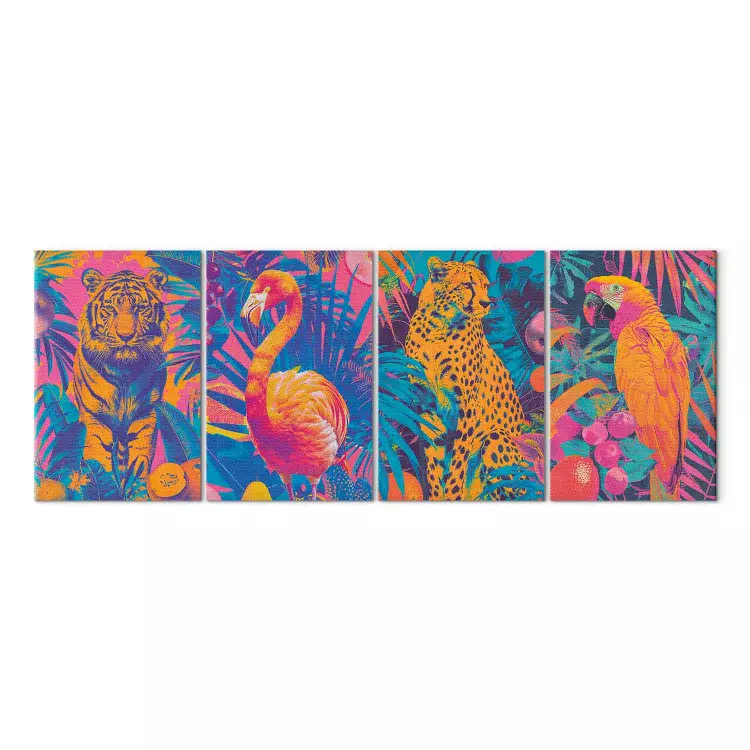 Safari pop-art - colori intensi animali selvatici tropici