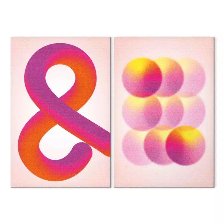 Simbolo gradiente - ampersand arancione palline rosa