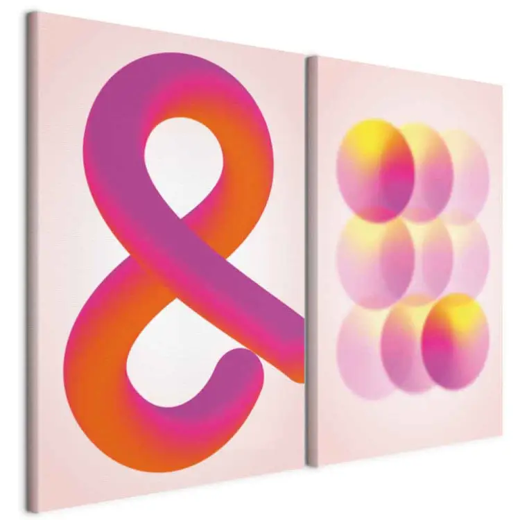 Simbolo gradiente - ampersand arancione palline rosa