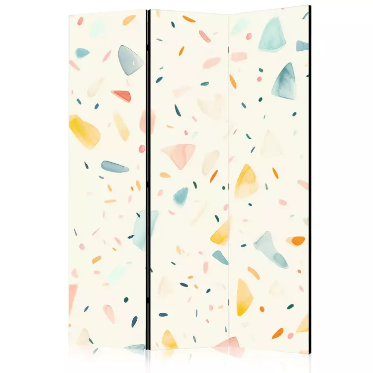 Terrazzo acquerellato - motivo con pezzi colorati su sfondo chiaro