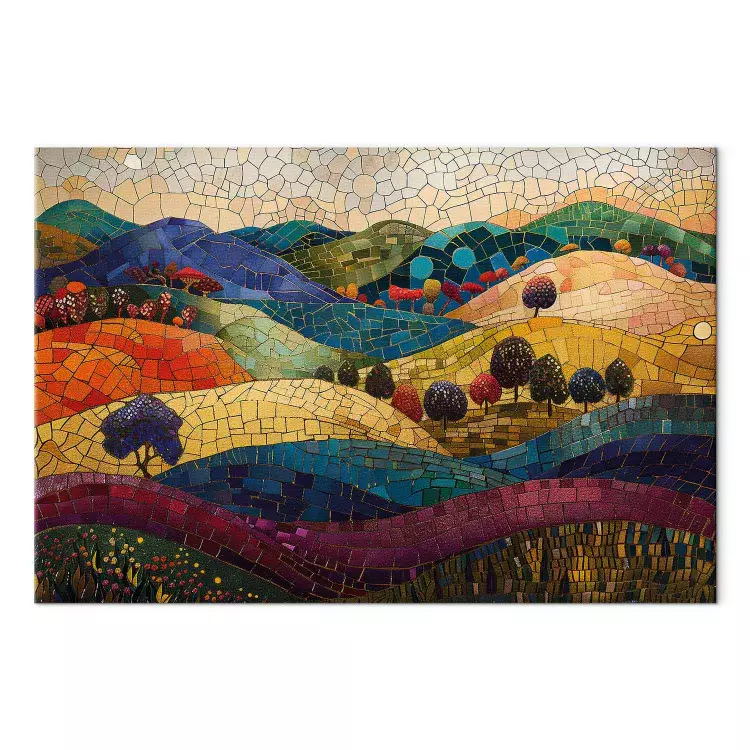 Colline colorate - paesaggio klimtiano con colline a mosaico