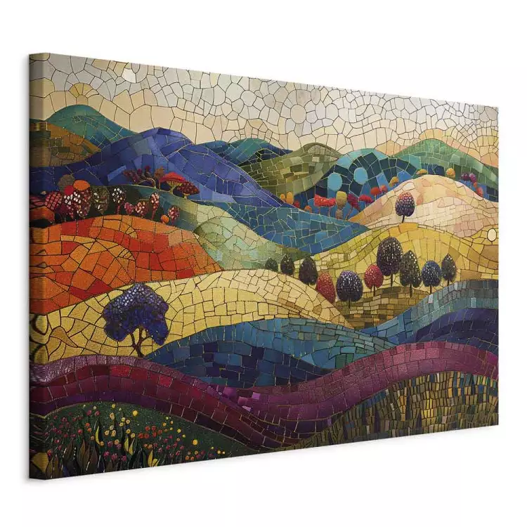 Colline colorate - paesaggio klimtiano con colline a mosaico