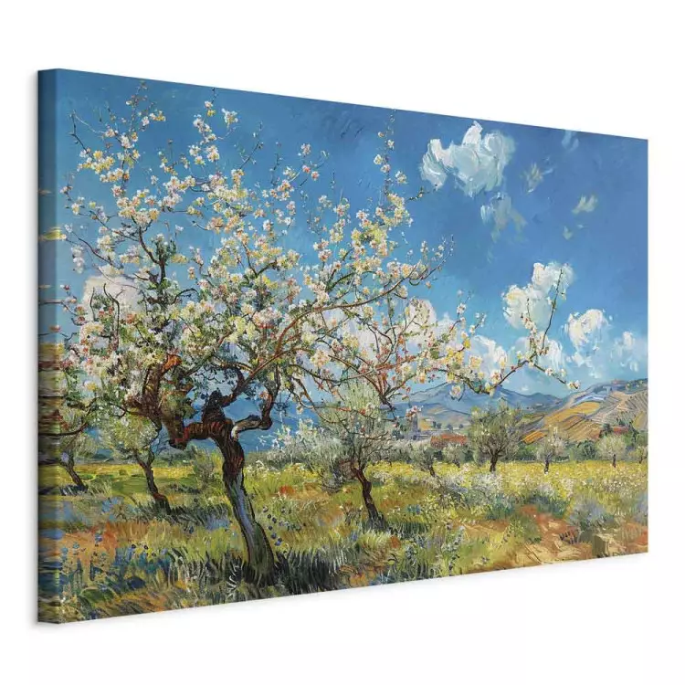 Frutteto in fiore - un paesaggio primaverile ispirato a Van Gogh