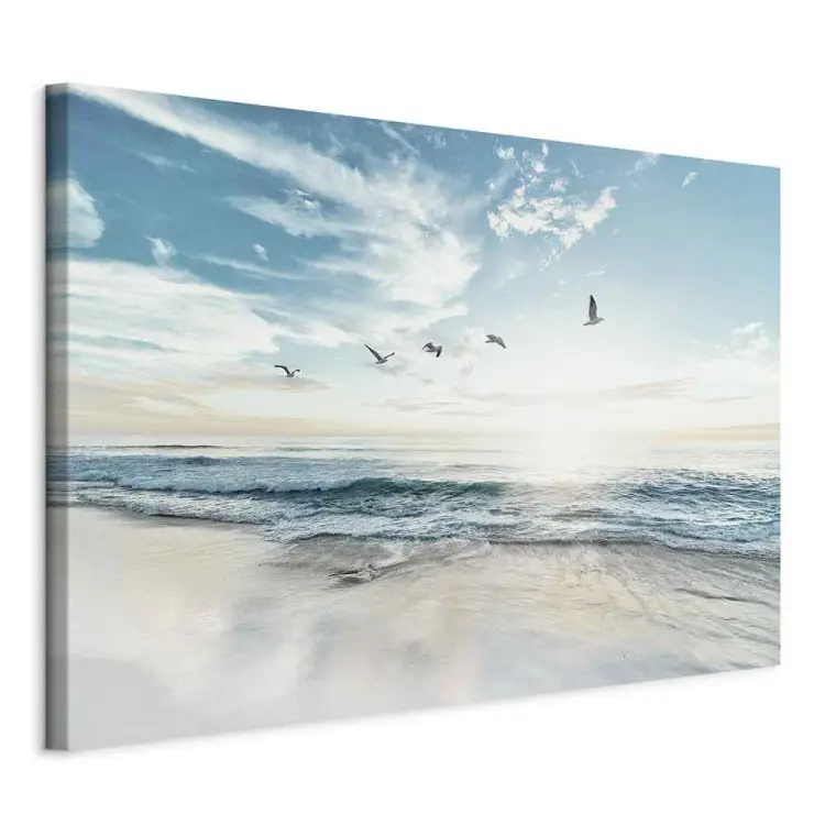 Quadro Astratto Dipinto A Mano: Alba Sull'oceano, Pittura Ad Olio Su Tela Senza Cornice Per Soggiorno
