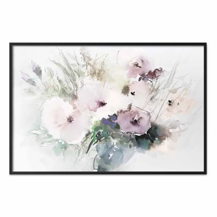 Set 3 Decorazioni Da Parete In Metallo Nero, Fiori Minimalisti In Stile Rustico Boho, 15x35 Cm
