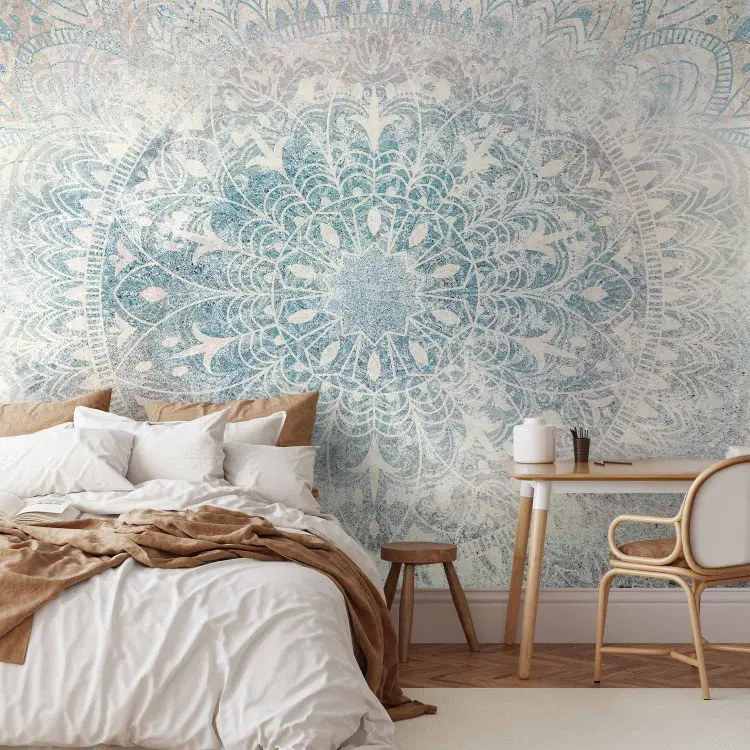 Mandala dei sogni - disegno in blu e beige
