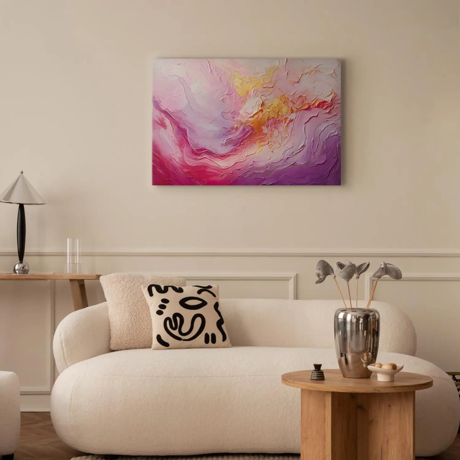 JCSMHVLA Quadro Astratto Su Tela 40x60x3, Stampa D'Arte Moderna Con Oro Rosa E Blu, Poster Senza Cornice Per Soggiorno E Camera Da Letto