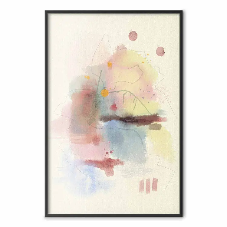 Composizione pastello - astrazione delicata con colori vari e linee raffinate