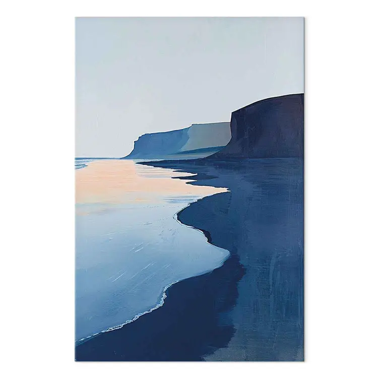 Silenzio marino - illustrazione minimalista di una riva tranquilla