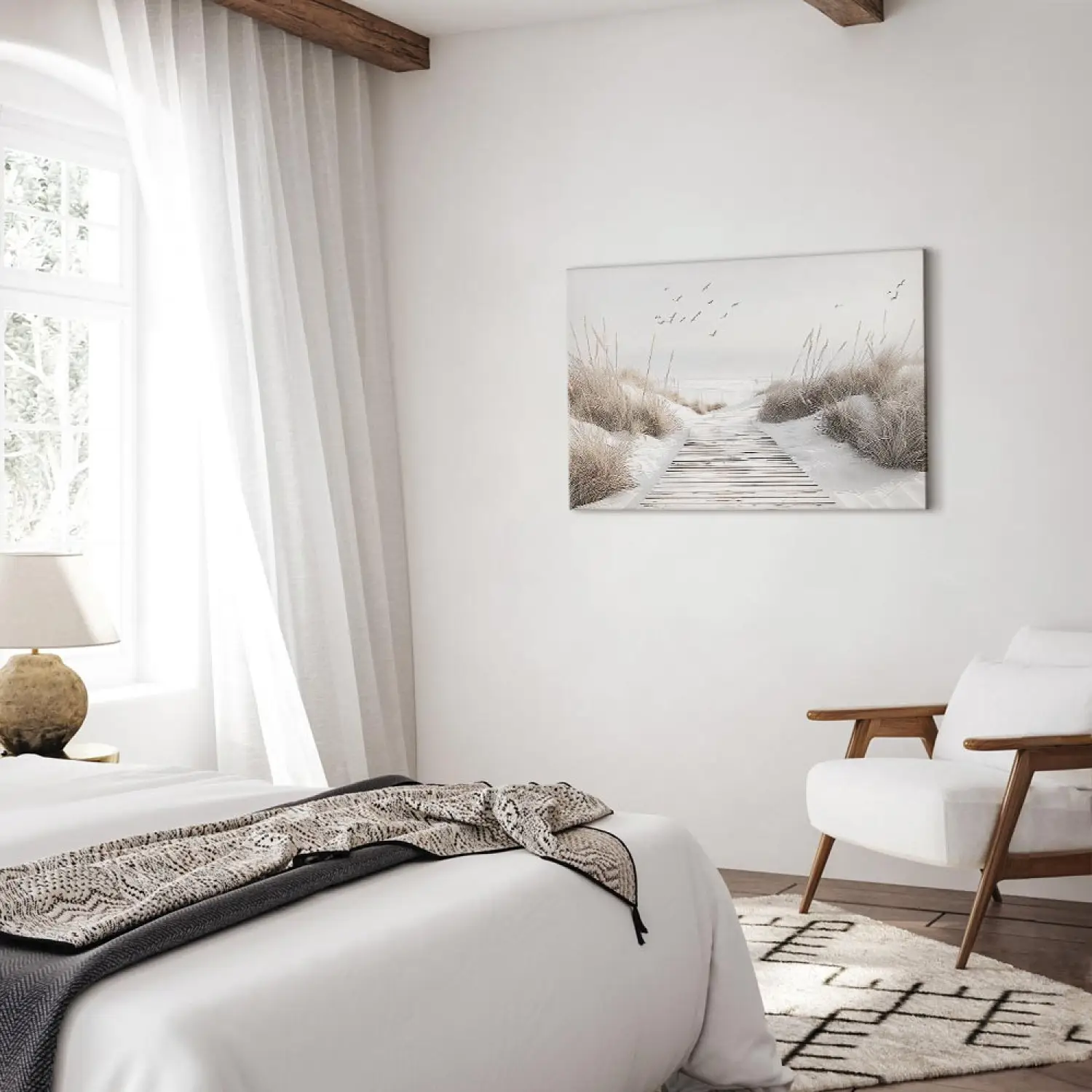 Runa Art Tramonto Spiaggia Murali Tela Non Tessuta 5 Pezzi Mare Beige Blu Camera Da Letto Corridoio 023753a