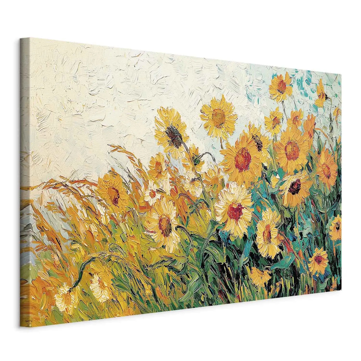 160 x 80 cm quadri moderni su tela girasole 5535-VKF - stampa / disegno / immagine pronto da appendere