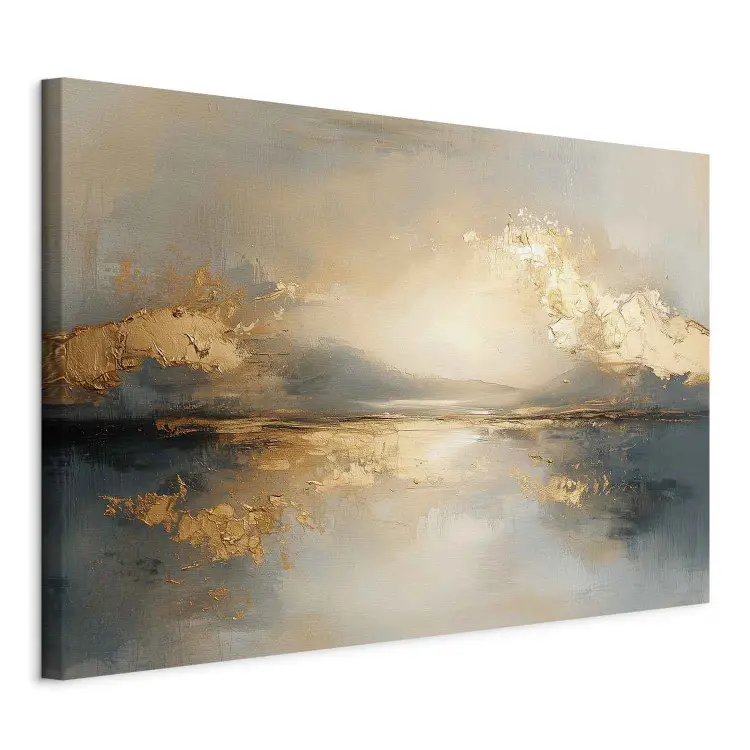 Riflesso dorato - visione artistica di un paesaggio con riflessi di luce