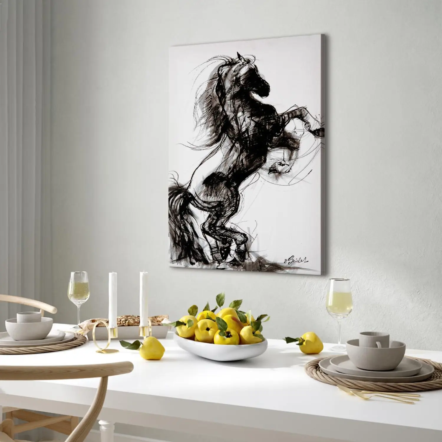 Creart Ravensburger Poster E Stampe Di Animali Dipinti A Olio, Cavalli, Dipinti Su Tela, Quadri Da Parete In Bianco E Nero Per Soggiorno, Decorazioni Per La Casa Cuadros U2013 Acquista I Migliori - Foto 6