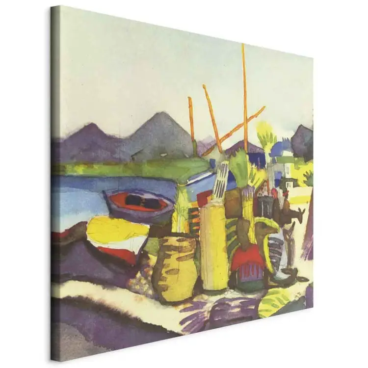 Tableau Décoratif Sur Toile 'Strada Soleggiata' - Impression Artistique, Cadre Bois, Fait Main En Italie