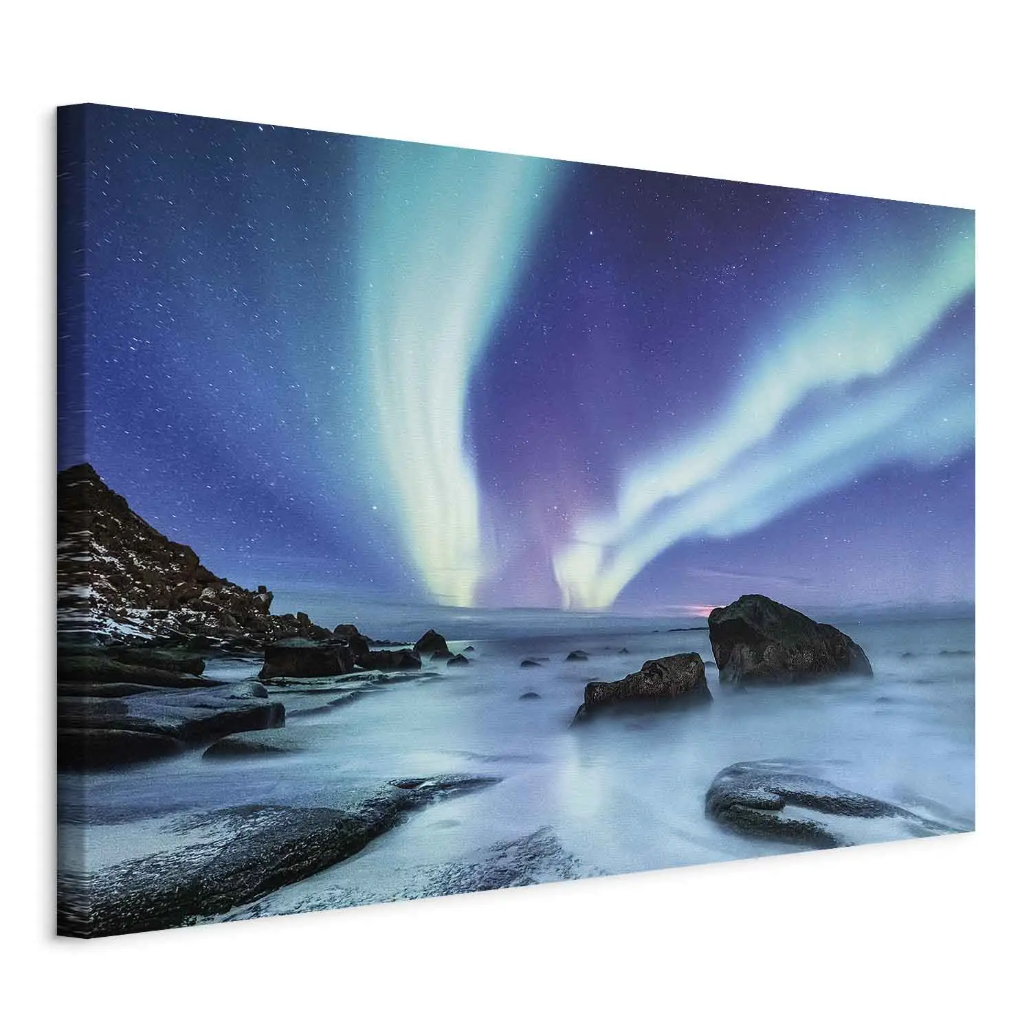 Poster su tela su ordinazione dell'orso polare dell'aurora boreale divertente stampa artistica da parete decorativa da appendere per soggiorno camera da letto Home Office Store