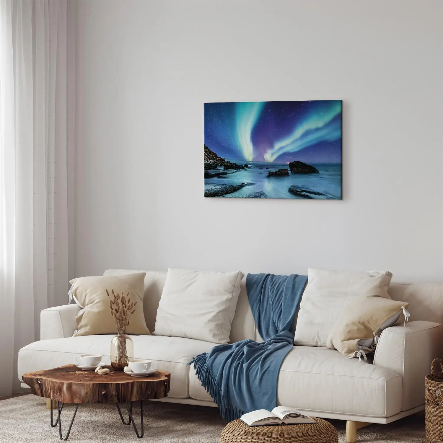 Quadro Moderno Per Ufficio Casa 130x80 Cm Quadro Su Tela Aurora Boreale