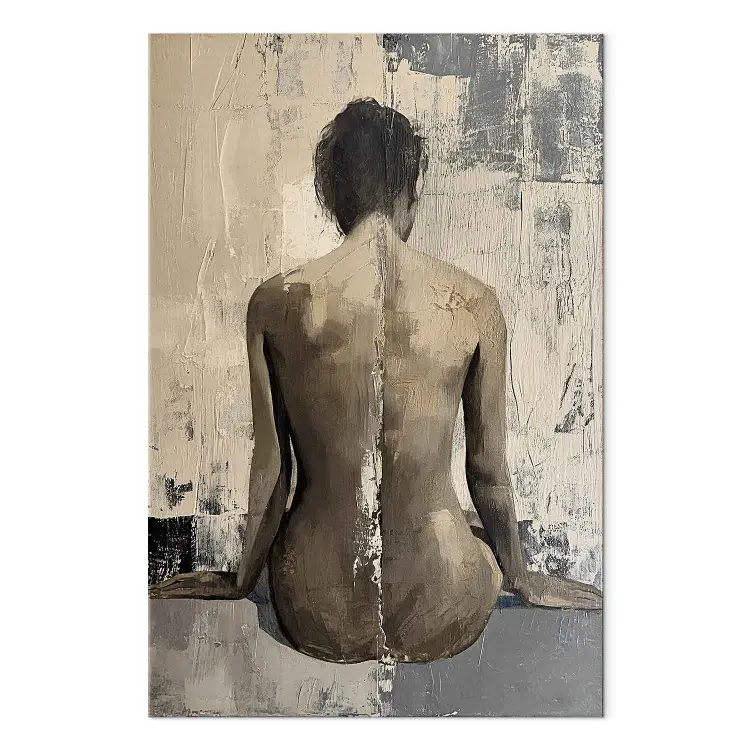 Echi del passato - composizione cruda con figura nuda su sfondo di texture