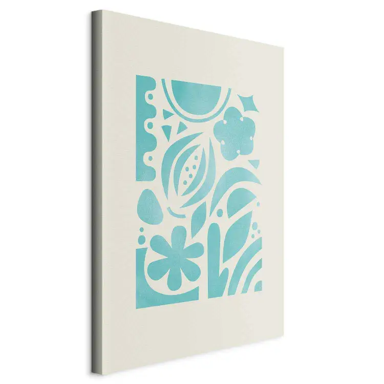 Flora Azzurra - fiori e foglie decorativi in composizione grafica