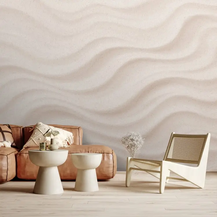 Onde Beige - Un delicato motivo astratto di linee ondulate sullo sfondo