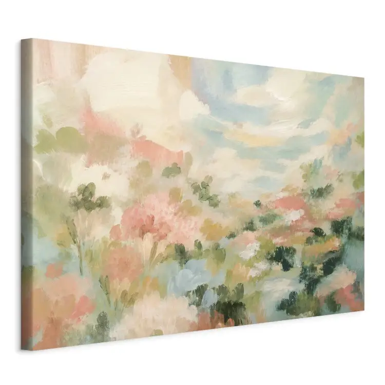 Paesaggio pastello: fiori astratti nei delicati colori primaverili della natura