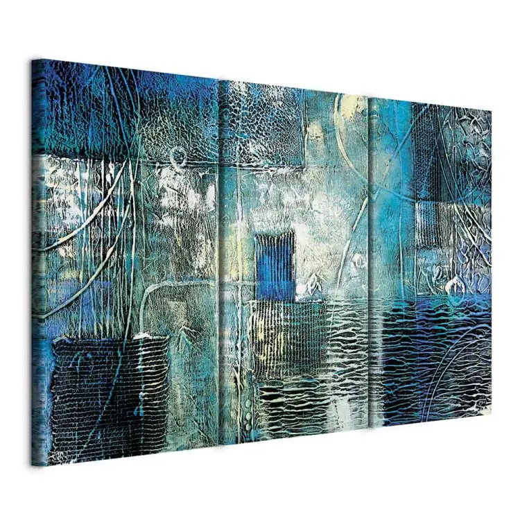 Fantasia (3 parti) - Astrazione blu con tessiture varie