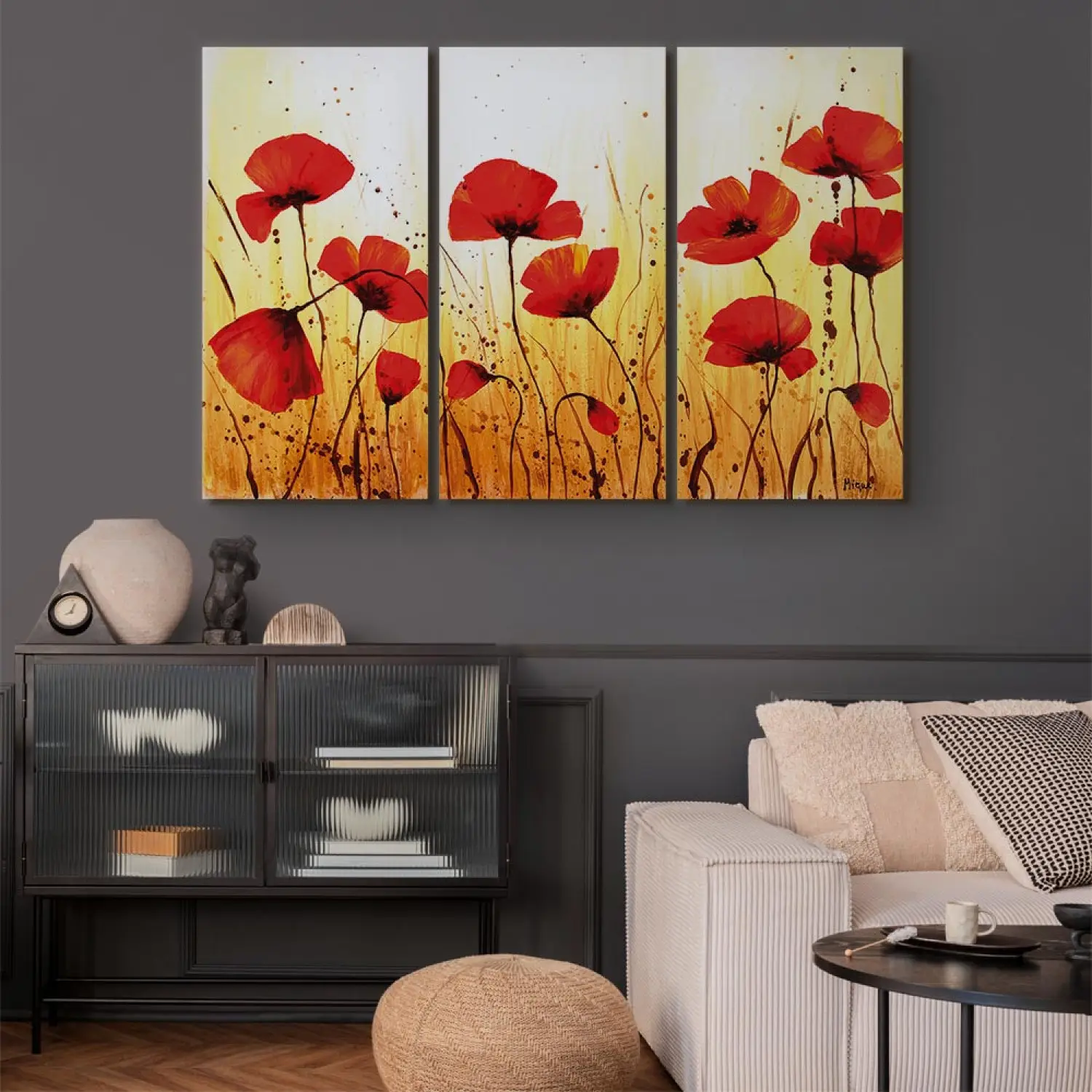 Quadro su vetro acrilico - Campo Borgogna [Vetro] 200x100 cm TVA110077
