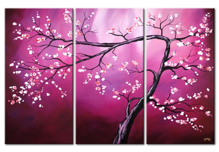 Quadro su tela, Giappone fiore di ciliegio rosa natura - 90x60