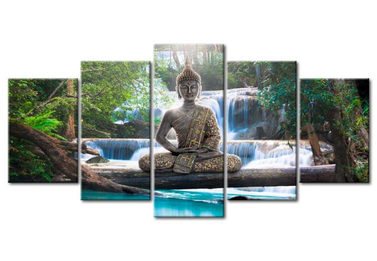 Quadro su tela Buddha e cascata