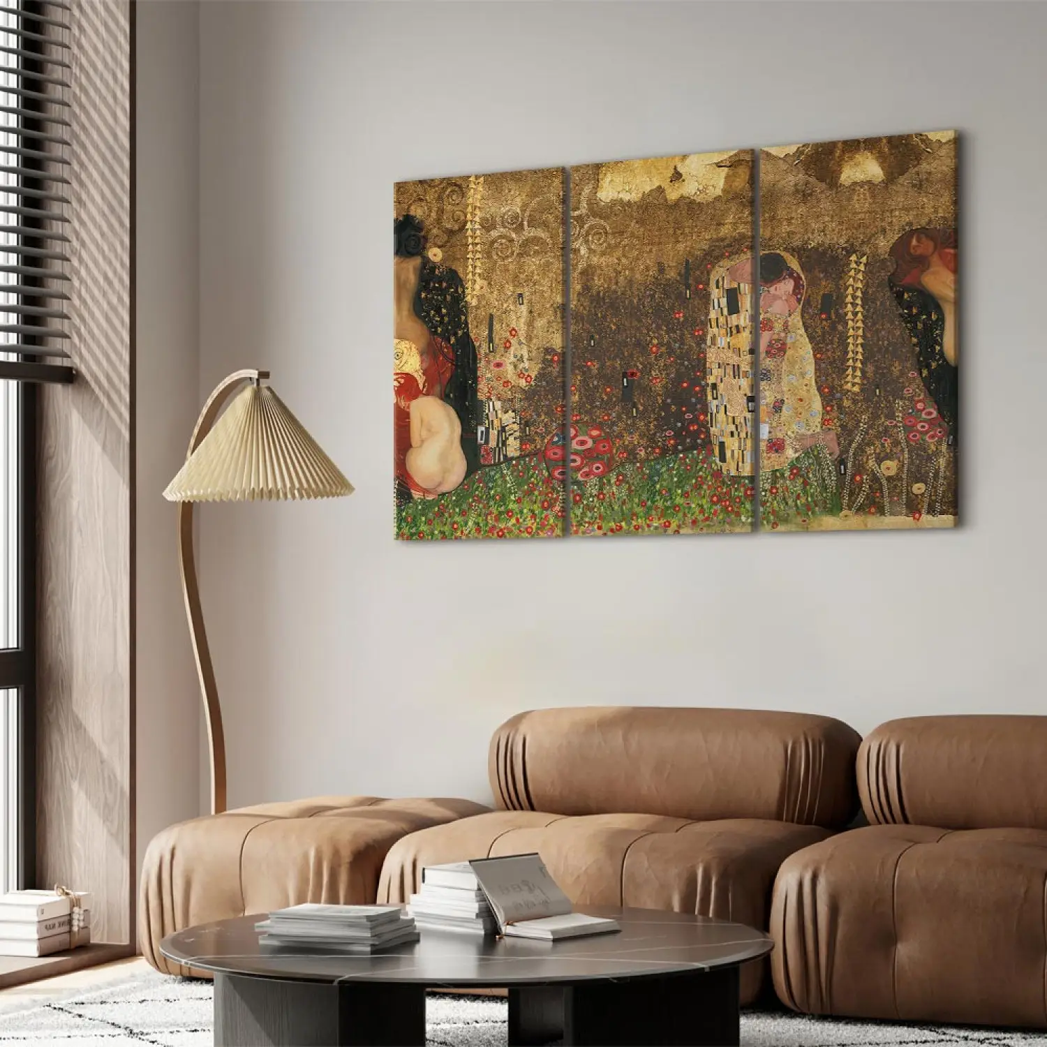 Quadro Su Tela Gustav Klimt Lacrime Dorate - 70x100 Cm, Pronto Da Appendere, Made In Italy - Foto 7