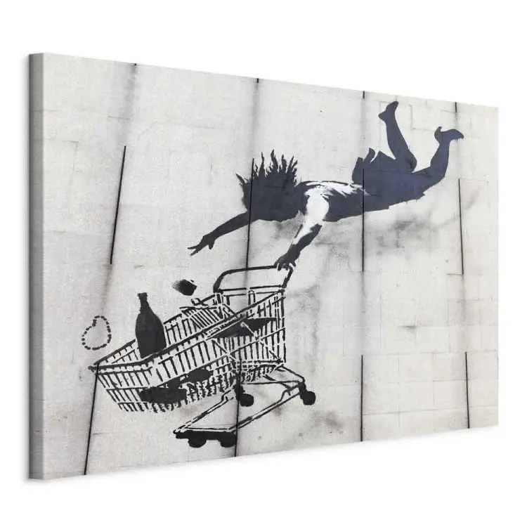 Donna che cade con il carrello della spesa (Banksy)