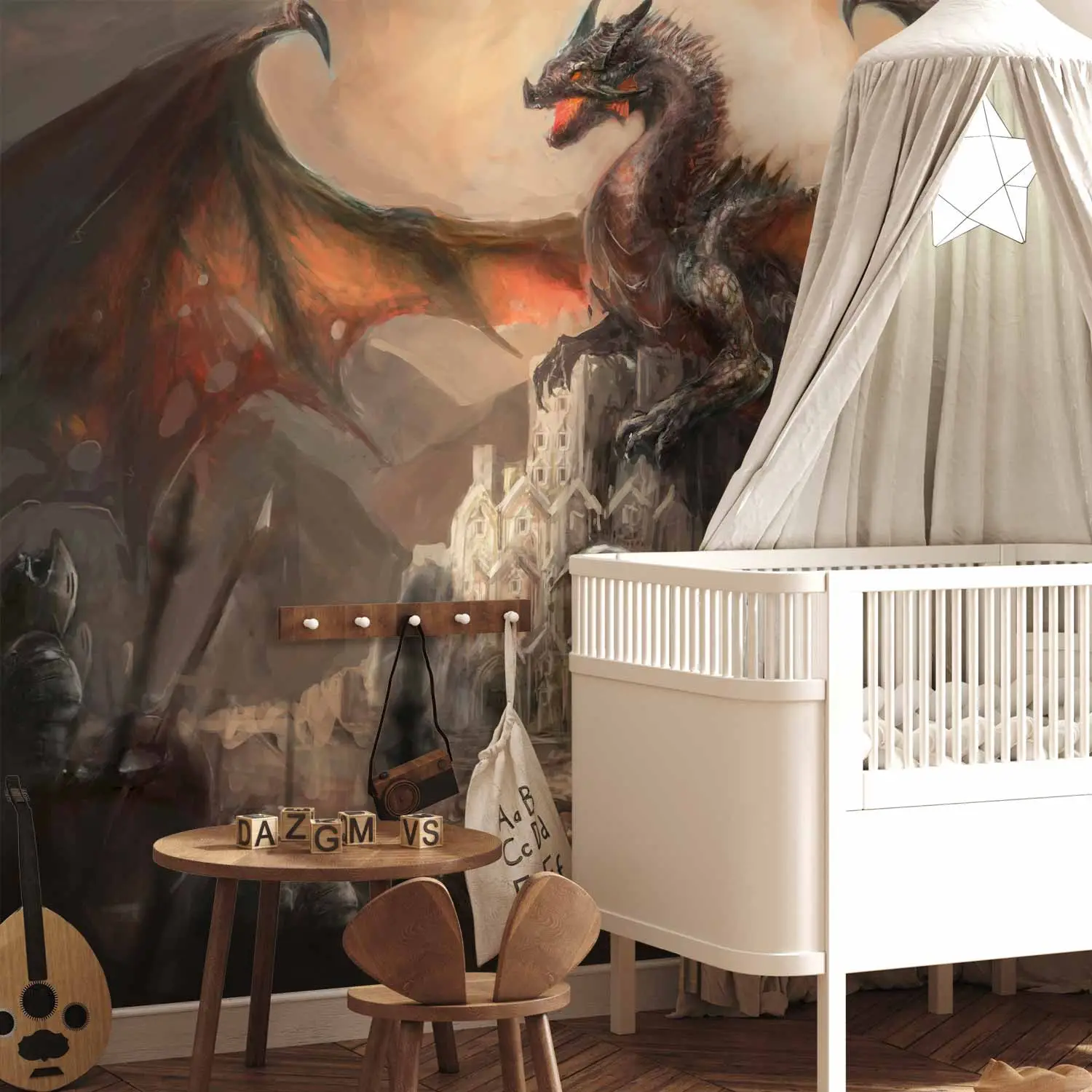 Arazzo Murale Gotico Drago Rosso | Keowhsf | Decorazione Fantasy Medievale Per Camera - 4