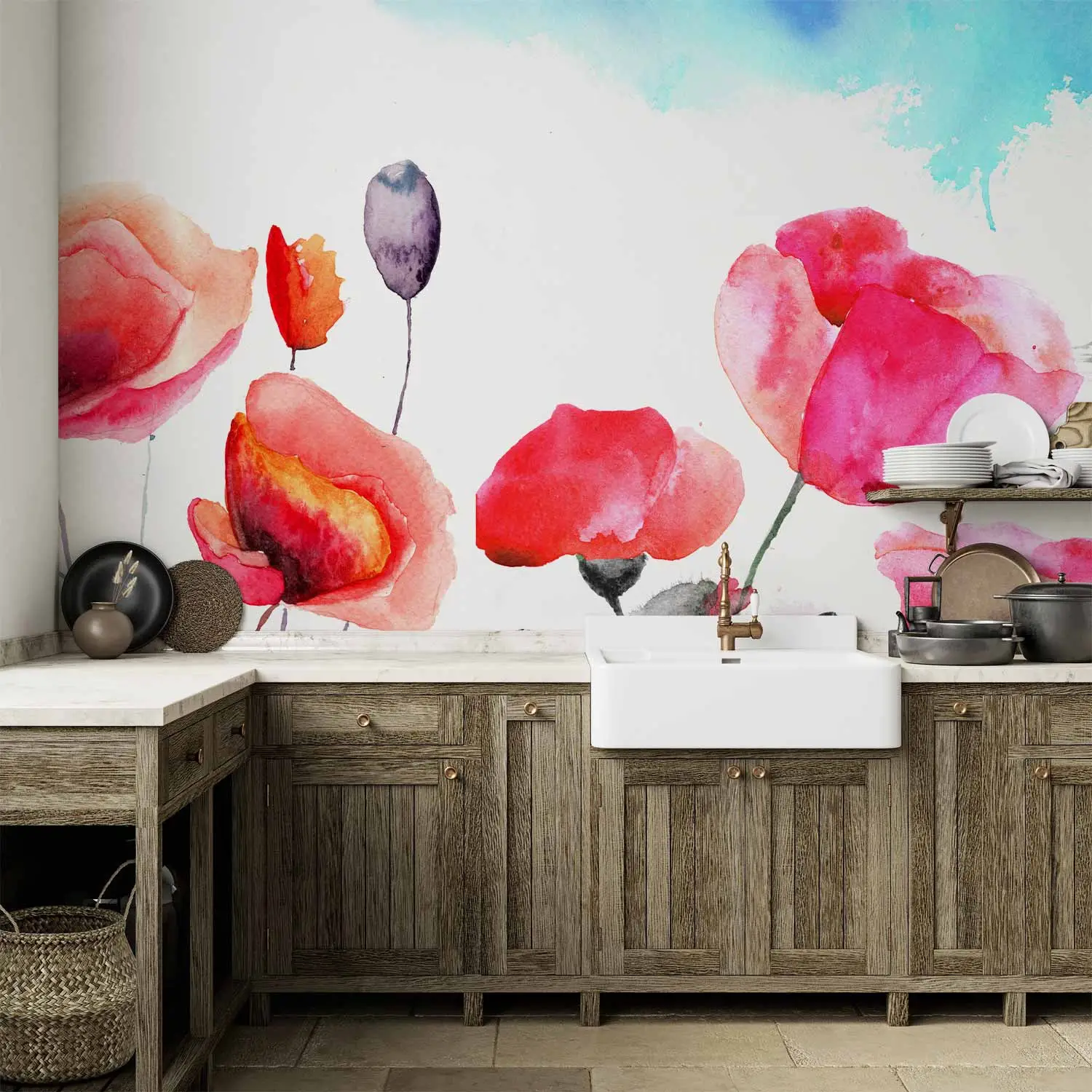 Runner Tavola Papaveri 40x180 Cm | Poliestere, Lavabile | Per Cucina, Sala Da Pranzo, Decorazione Feste - Foto 4