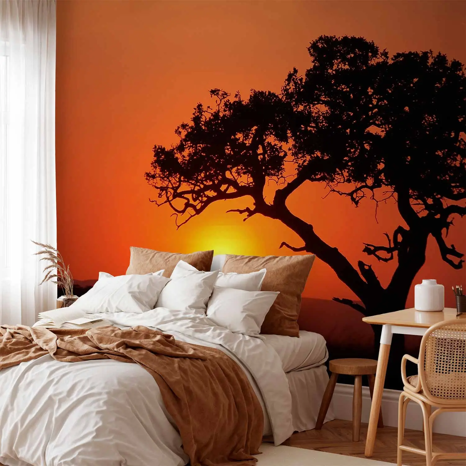 Quadro Tramonto Dorato 100x50: Decorazione Parete Moderna Elegantissima