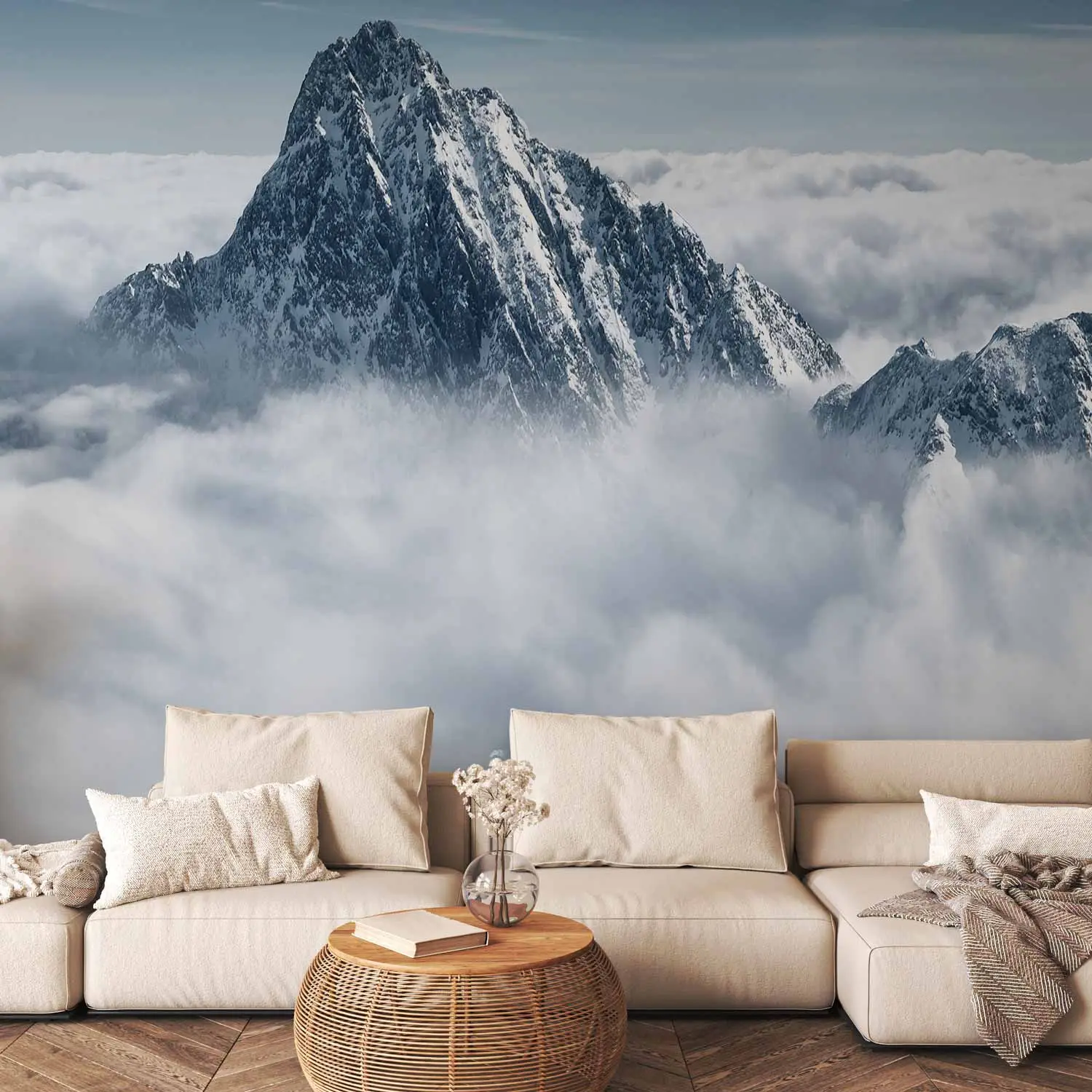 Arazzo Decorativo Per Camera Da Letto Con Paesaggio Naturale – Nuvole, Mare E Montagna – 130x150 Cm - 4