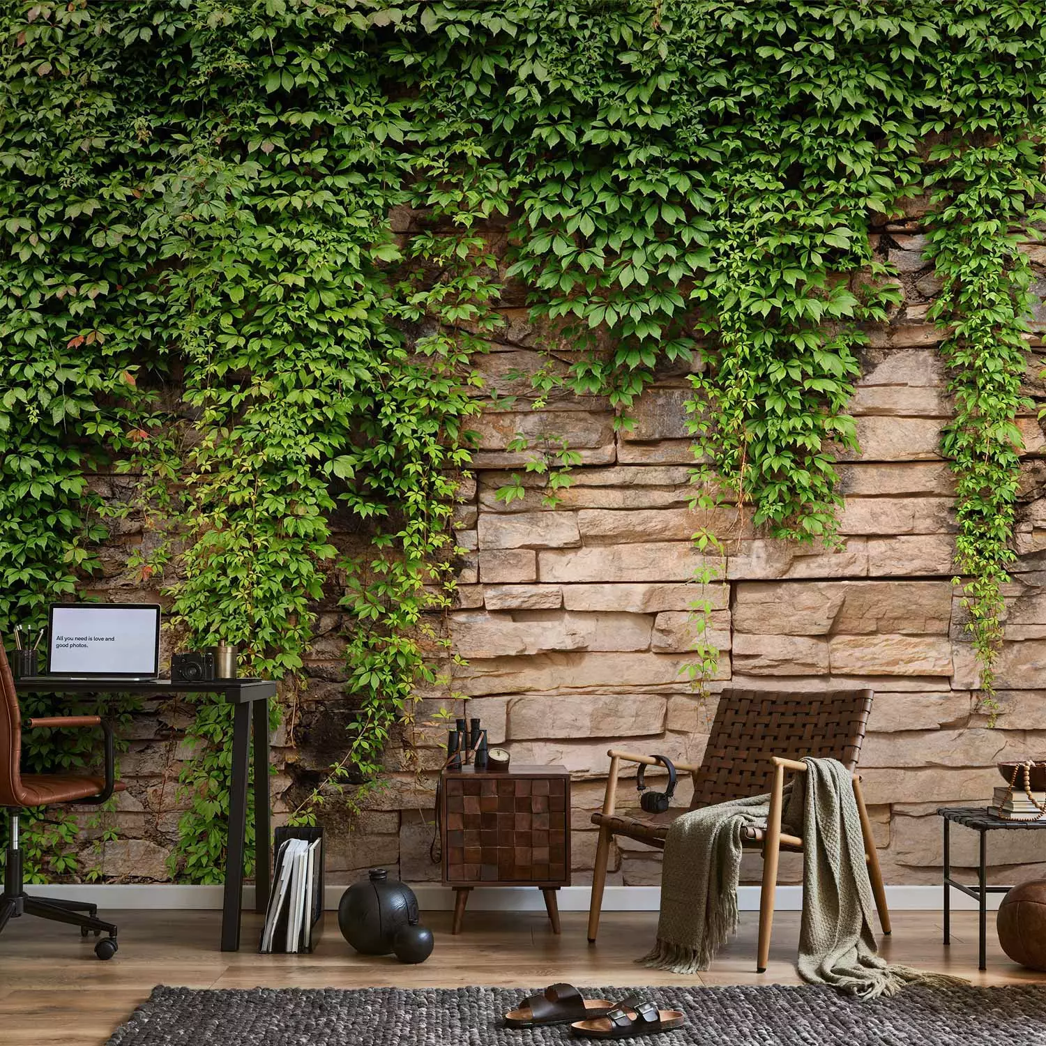 Muro Di Pietra Ornato Di Edera Verde Immagini E Fotografie Stock Ad Alta Risoluzione