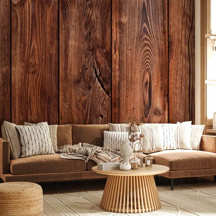 Carta Da Parati Autoadesiva Effetto Legno - Noce E Quercia 44,5x1000cm