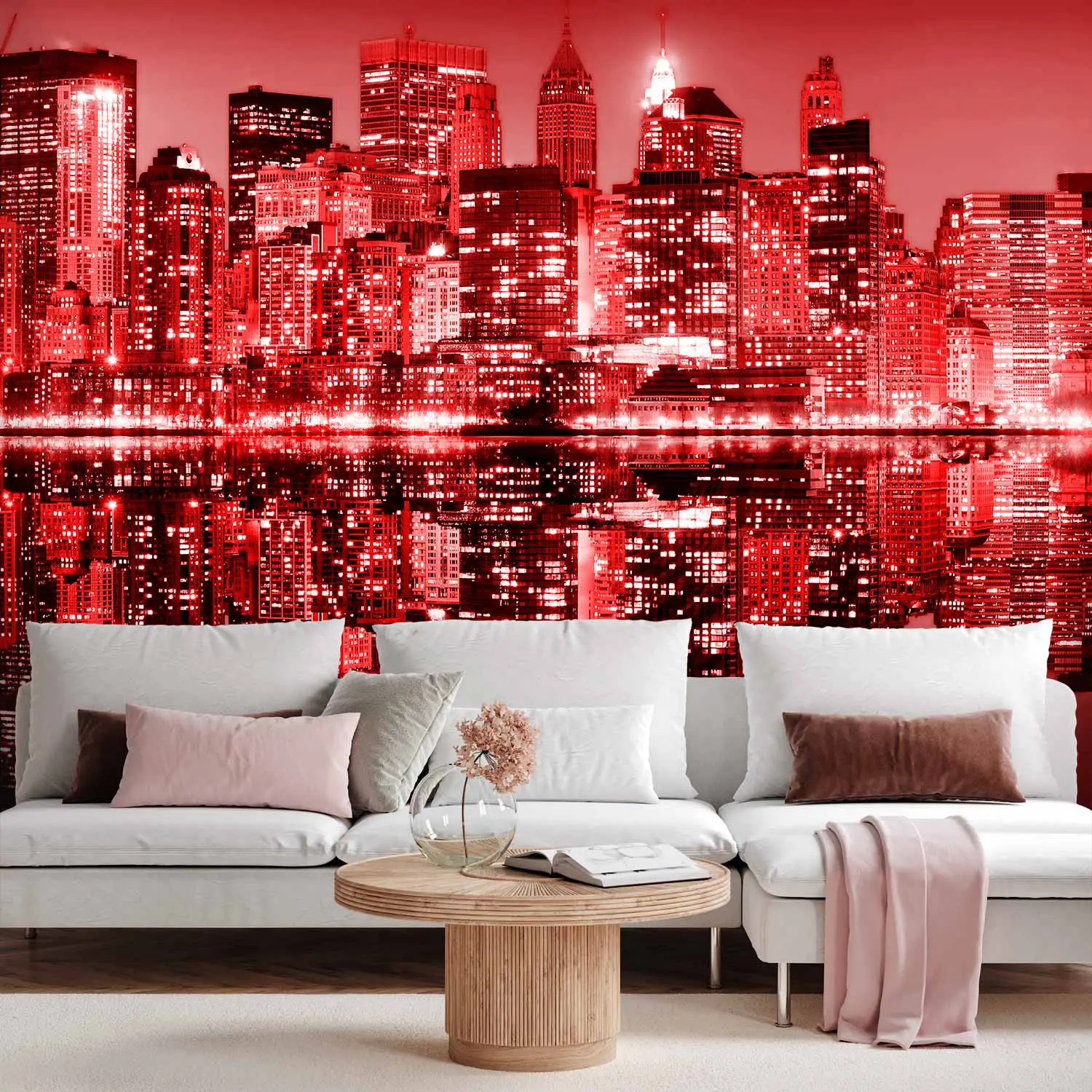 Carta Da Parati Fotografica Con Bicchieri Di Vino - Motivo Rosso, Bianco E Grigio, Dimensioni 192 X 260 Cm, Tessuto Non Tessuto